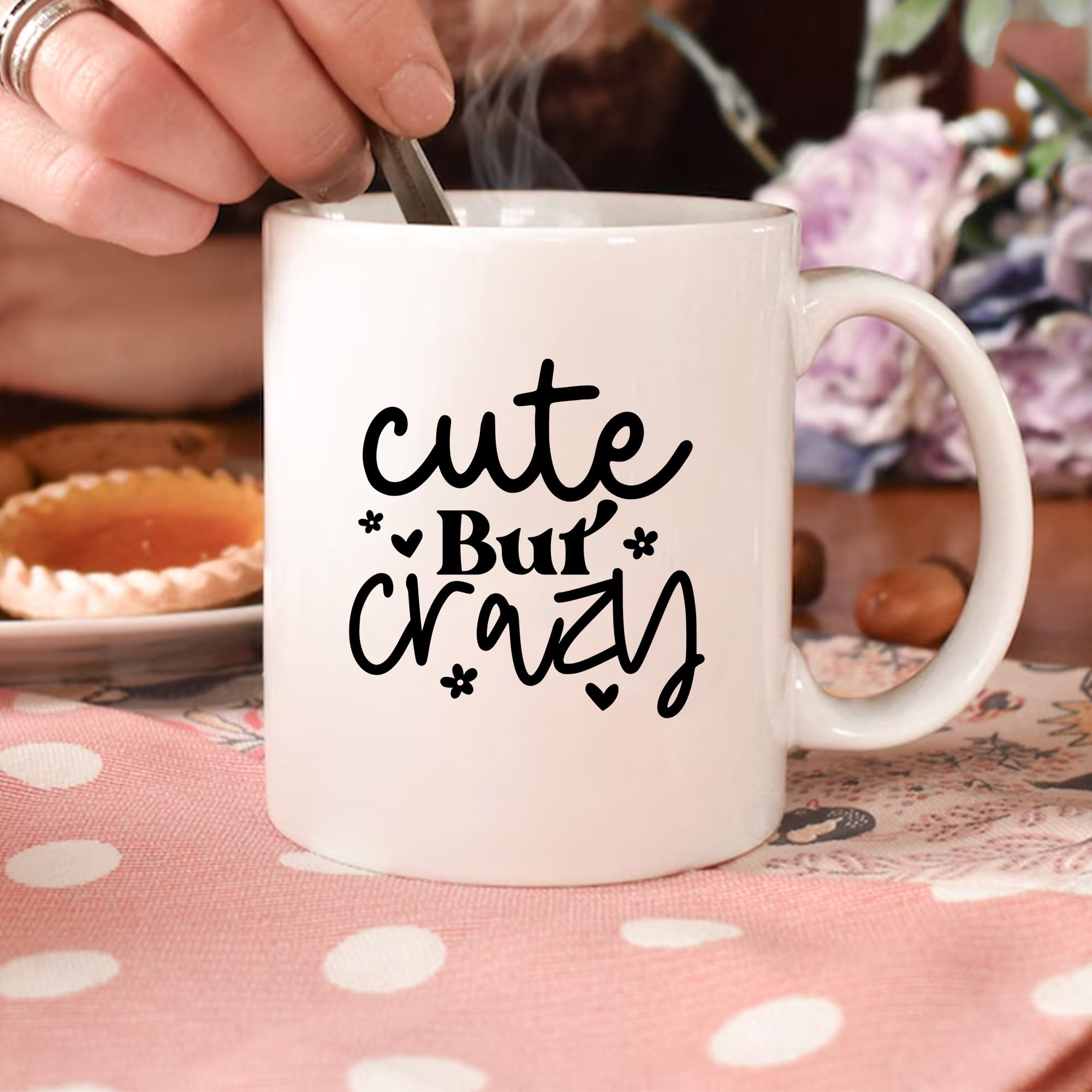 Cute But Crazy Mug Sublimation Design. Instant Download. Perfect Birthday Gift.