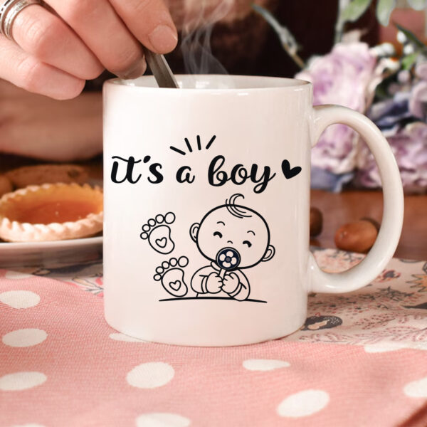 It's a Boy mug, baby shower gift. Sublimation PNG & SVG design. Instant download.