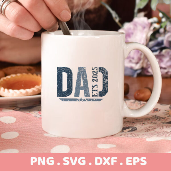 Dad Graduation SVG for Cricut & Silhouette. Class of 2025 serigraphy stencil design for cutting machines.