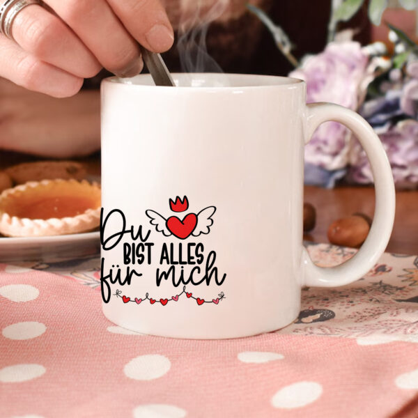 White mug with crowned winged heart design. Perfect Valentine's Day gift. Sublimation PNG & SVG. Instant download.