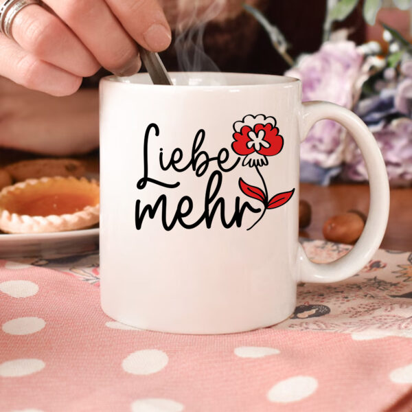 Red Flower Love Mug Design. Premium DTF & Sublimation PNG, SVG. Perfect Birthday Gift.
