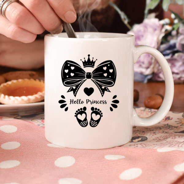 Baby Girl Bow Mug Design. Premium sublimation PNG & SVG clipart for Cricut, Silhouette. Perfect baby shower gift.