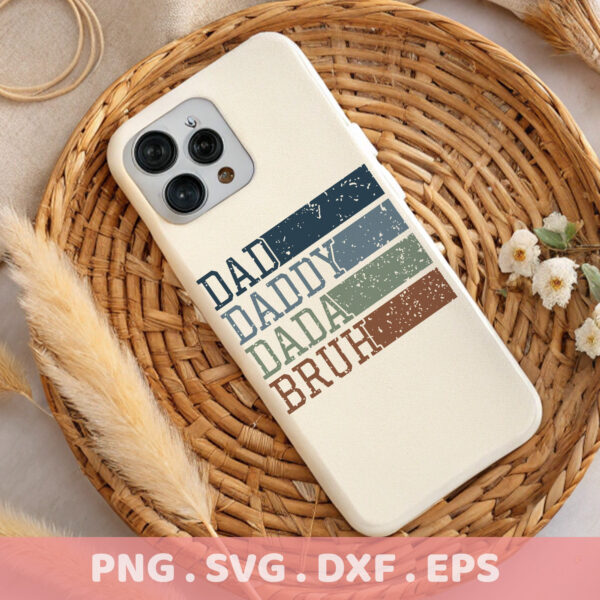 Dad Bruh SVG file for Cricut, Silhouette & CNC. Father's Day serigraphy stencil design for electronic cutters.