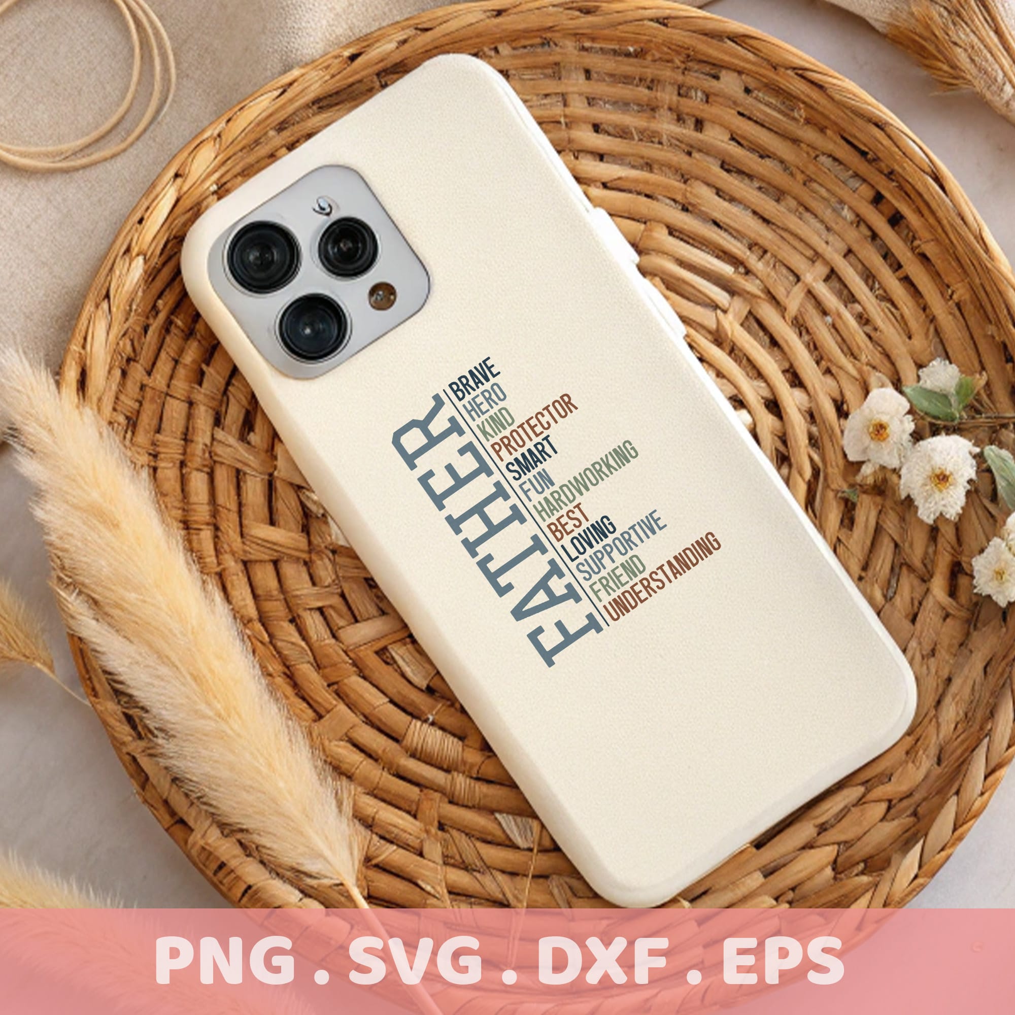 Father's Day SVG file for Cricut, Silhouette & CNC cutting. Hero definition serigraphy stencil for DIY gifts.