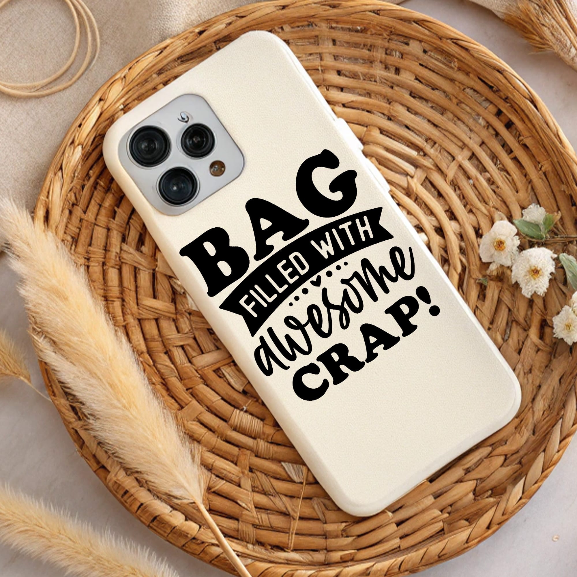 Funny Bag Phone Case Design. DTF & Sublimation PNG, SVG. Instant Download. Gift Idea.