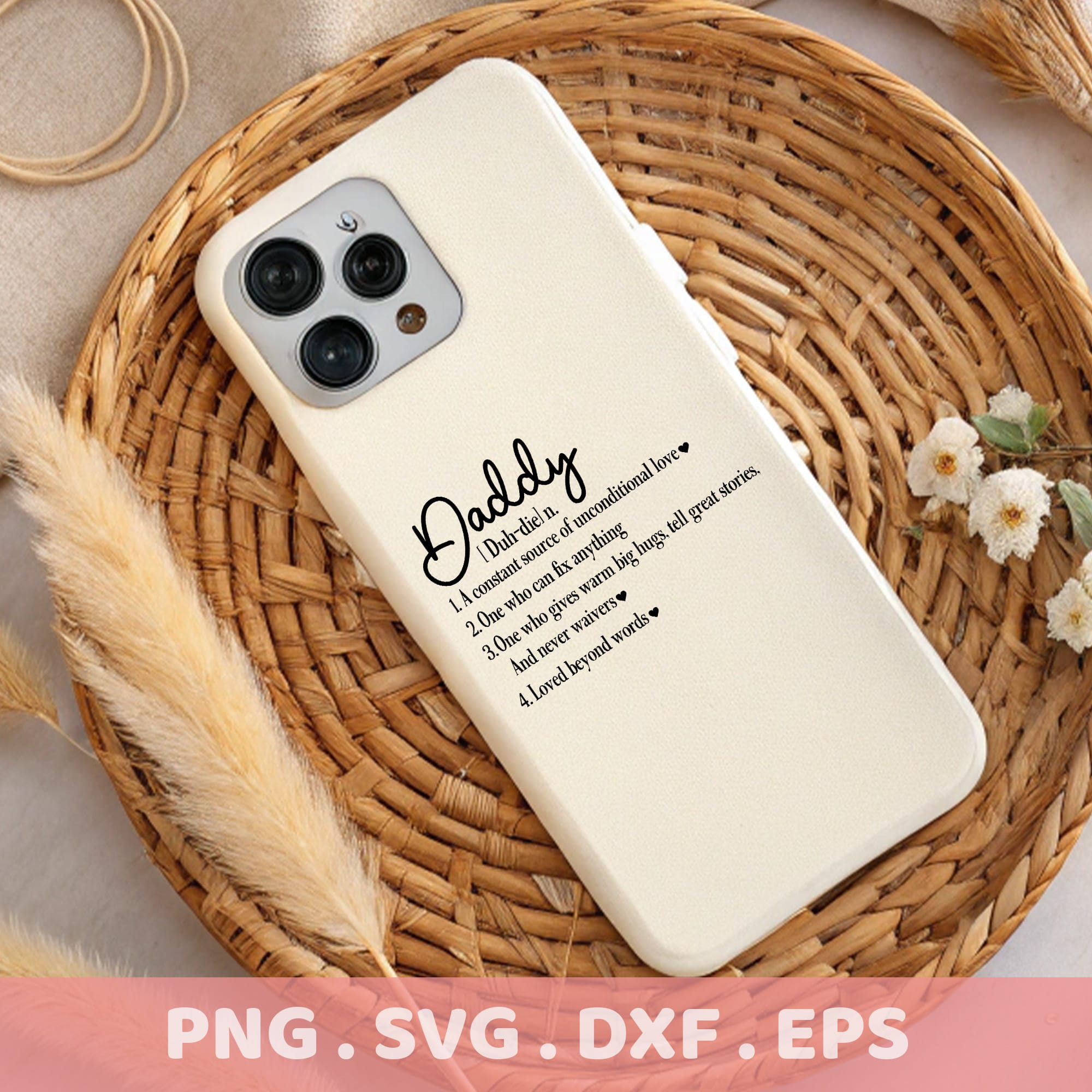 Daddy" definition stencil design for laser cutting, CNC, Cricut, and Silhouette machines.