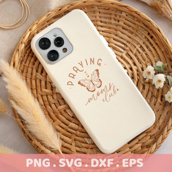 Praying Moms Club SVG Cut Files. Perfect for Cricut, Silhouette, CNC, and laser cutting. DIY mom gift.