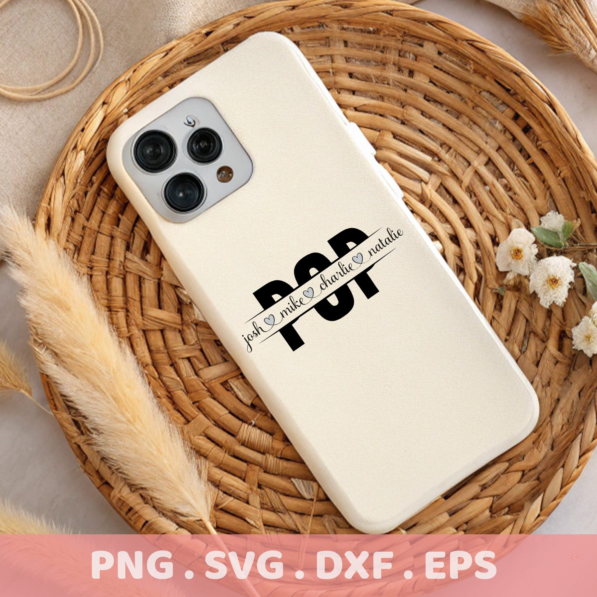 Personalized "Pop" names heart SVG for Cricut, Silhouette, CNC cutting machines. DIY gift stencil design.