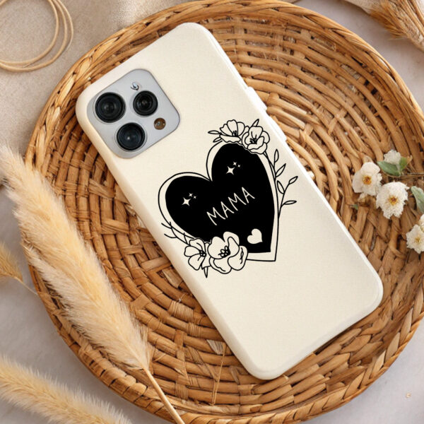 Mama heart phone case design. Premium SVG, DTF, sublimation design. Mother's Day gift.