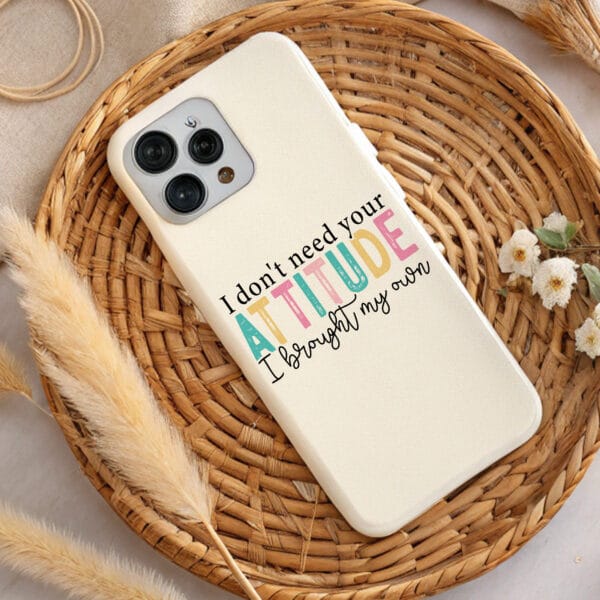 Positive Attitude phone case design. Motivational quote graphic tee sublimation PNG. Instant download. Gift idea.