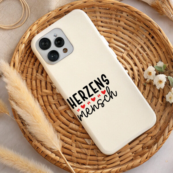 Cream phone case with red hearts, butterflies design. Perfect Valentine's Day gift. DTF, sublimation PNG.