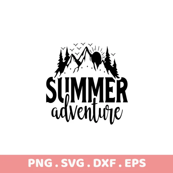 Summer Adventure SVG for Cricut, Silhouette, and Laser Cutters. Electronic Cutter Template.