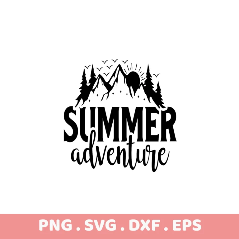 Summer Adventure SVG for Cricut, Silhouette, and Laser Cutters. Electronic Cutter Template.