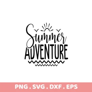 Summer Adventure SVG for Cricut & Silhouette. Electronic Cutter Template. Laser Cut File. Stencil Design.