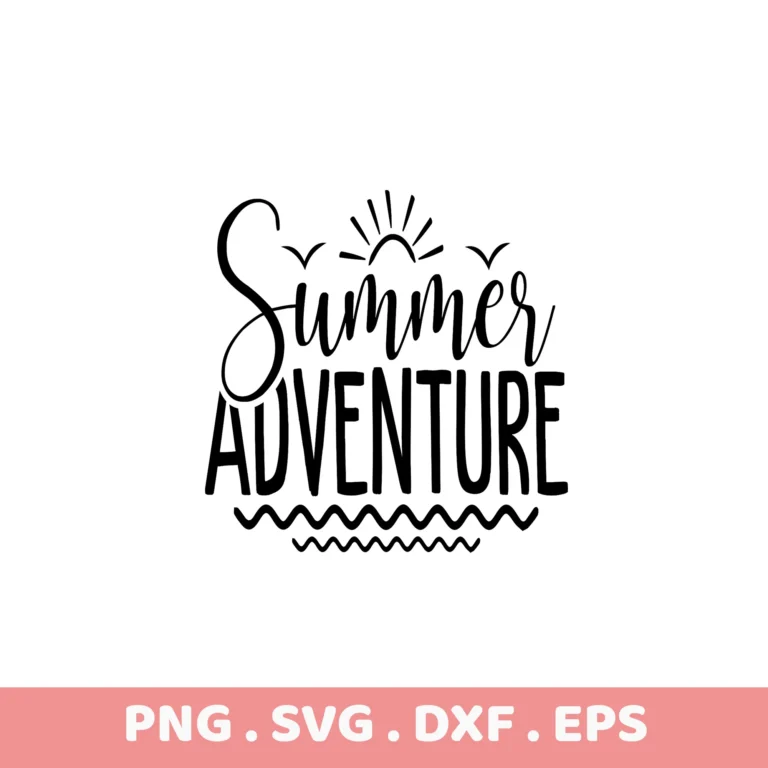 Summer Adventure SVG for Cricut & Silhouette. Electronic Cutter Template. Laser Cut File. Stencil Design.