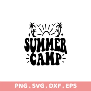 Summer Camp SVG for Cricut & Silhouette. Electronic Cutter Template.