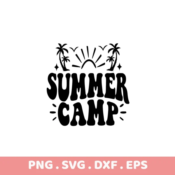Summer Camp SVG for Cricut & Silhouette. Electronic Cutter Template.