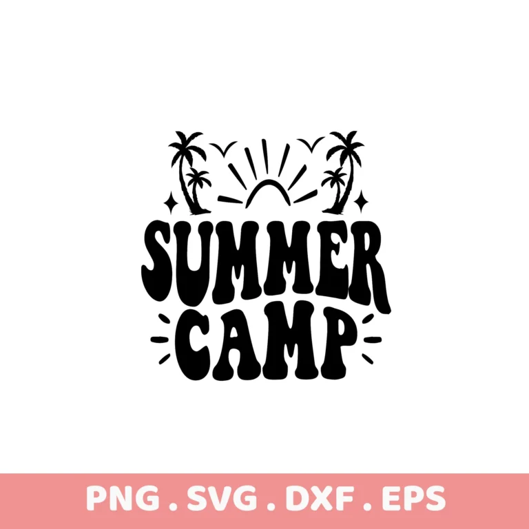 Summer Camp SVG for Cricut & Silhouette. Electronic Cutter Template.