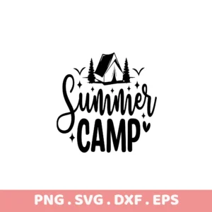 Summer Camp SVG for Cricut & Silhouette. Electronic Cutter Template.