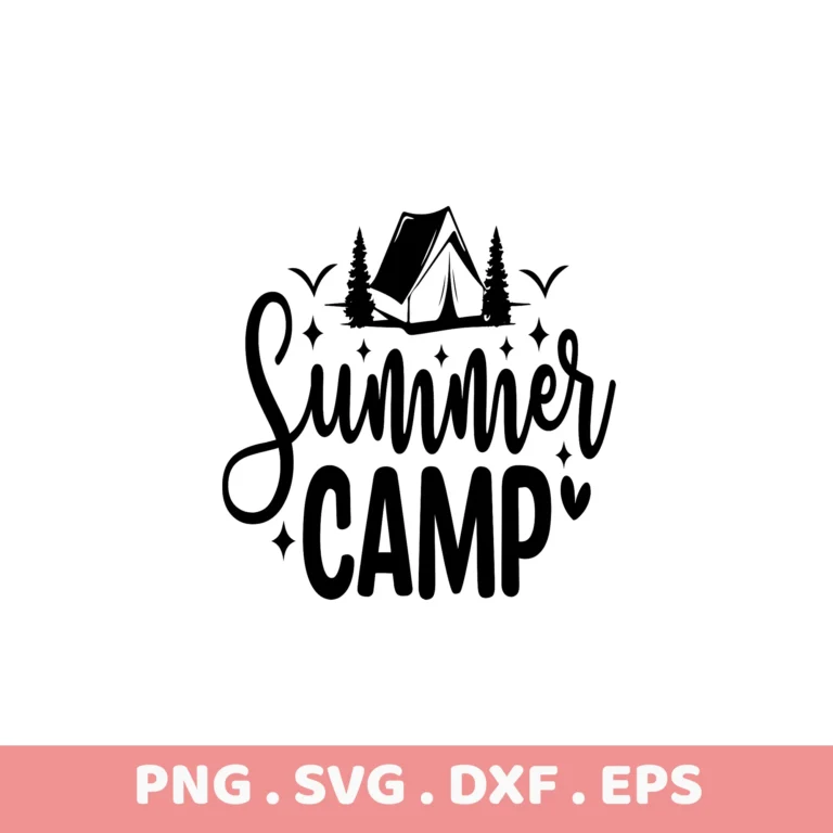 Summer Camp SVG for Cricut & Silhouette. Electronic Cutter Template.