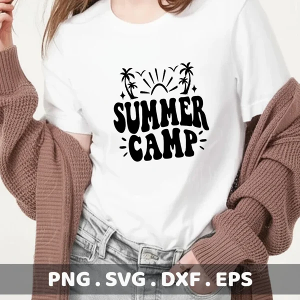 Summer Camp SVG for Cricut & Silhouette. Electronic Cutter Template.