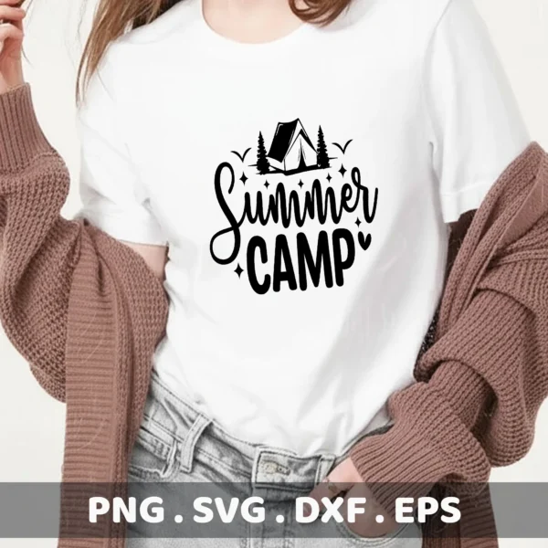 Summer Camp SVG for Cricut, Silhouette, and Laser Cutters. Electronic Cutter Template.