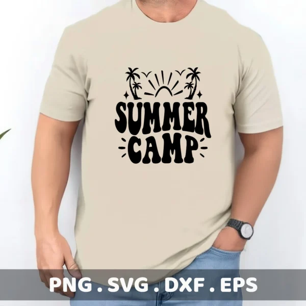 Summer Camp SVG for Cricut & Silhouette. Electronic Cutter Template.