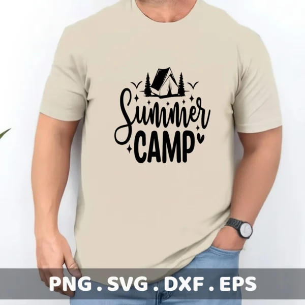 Summer Camp SVG for Cricut, Silhouette, and Laser Cutters. Electronic Cutter Template.