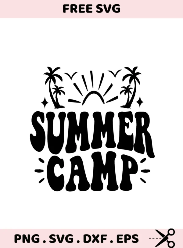 Summer Camp SVG for Cricut, Silhouette, and Laser Cutters. Electronic Cutter Template.