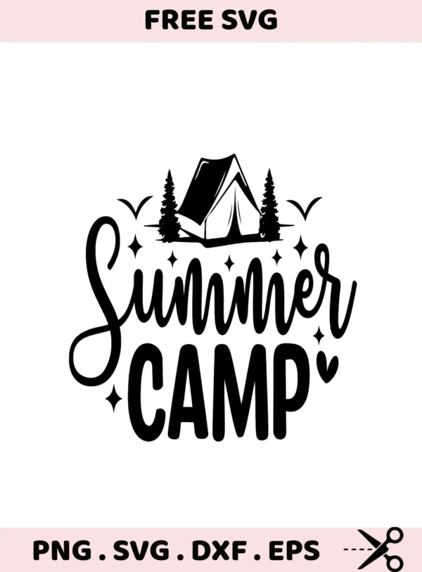 Summer Camp SVG for Cricut, Silhouette, and Laser Cutters. Electronic Cutter Template.