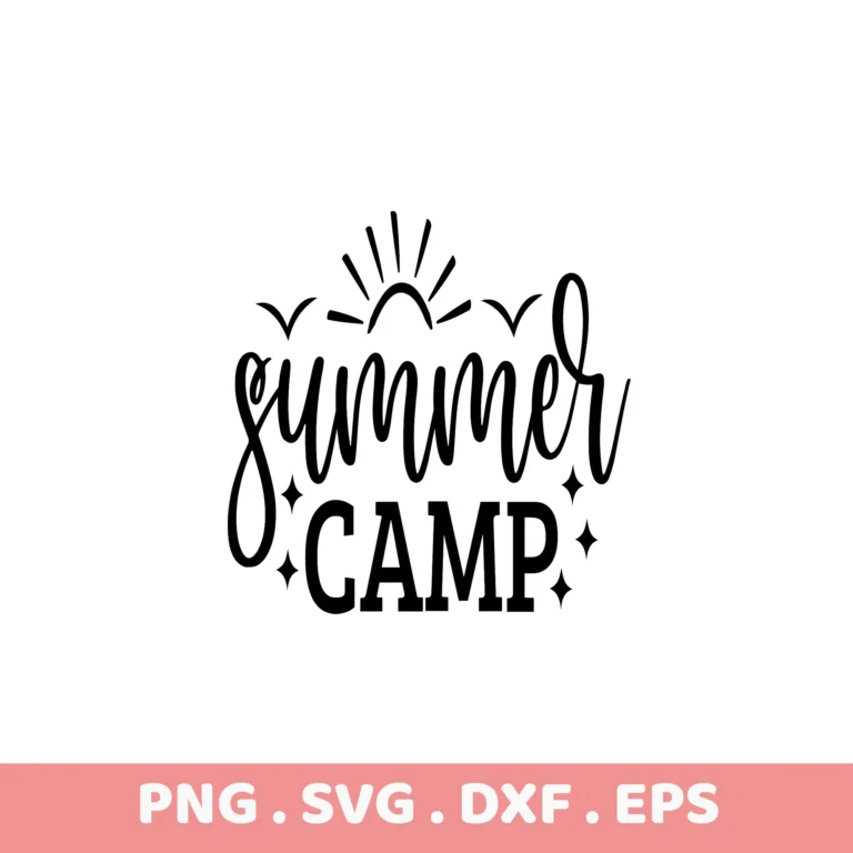 Summer Camp SVG for Cricut & Silhouette. Electronic Cutter Template.