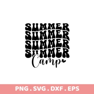 Summer Camp SVG for Cricut & Silhouette. Electronic Cutter Template.