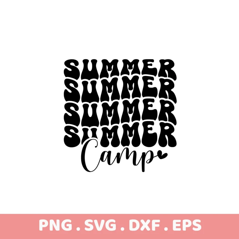 Summer Camp SVG for Cricut & Silhouette. Electronic Cutter Template.