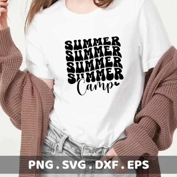 Summer Camp SVG for Cricut & Silhouette. Electronic Cutter Template.