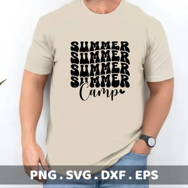 Summer Camp SVG for Cricut & Silhouette. Electronic Cutter Template.