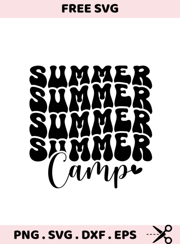 Summer Camp SVG for Cricut & Silhouette. Electronic Cutter Template.