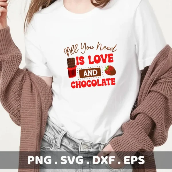 Chocolate Valentine Cricut design for a custom t-shirt vinyl decal.