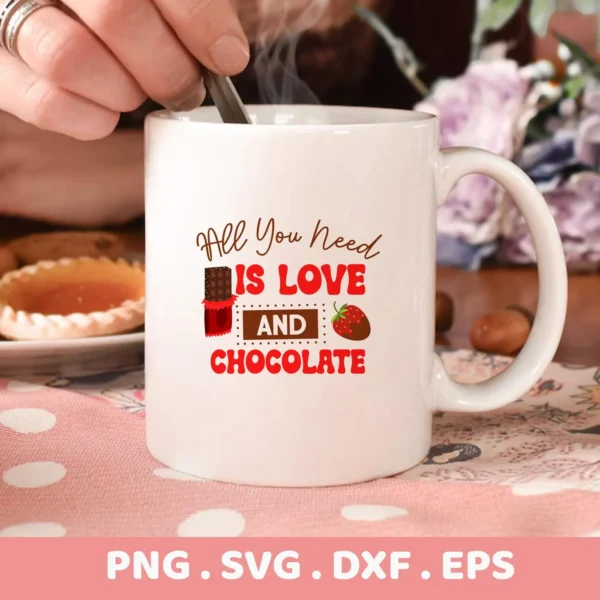 Chocolate Valentine Cricut design for a mug decal with a cute love quote.