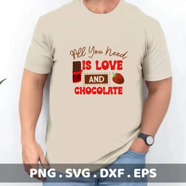 Chocolate Valentine Cricut design for a custom t-shirt vinyl decal.