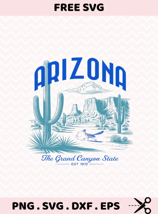 Arizona Roadrunner Cricut file for a desert scene vinyl decal or screen print stencil.