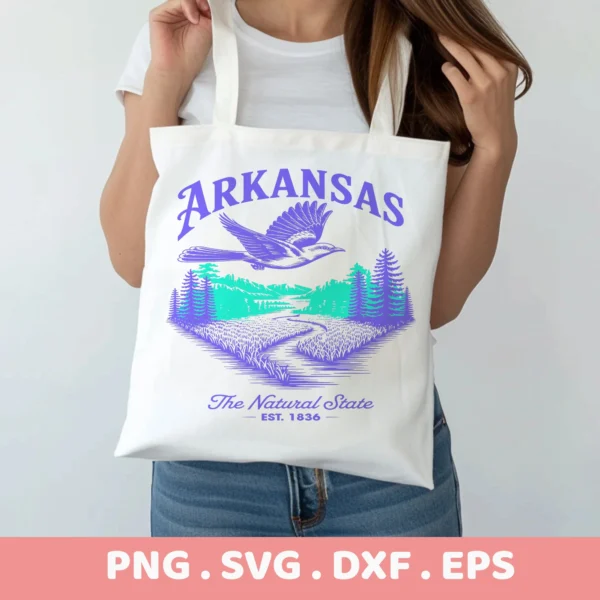 Arkansas Bird Cricut File for a tote bag vinyl decal.