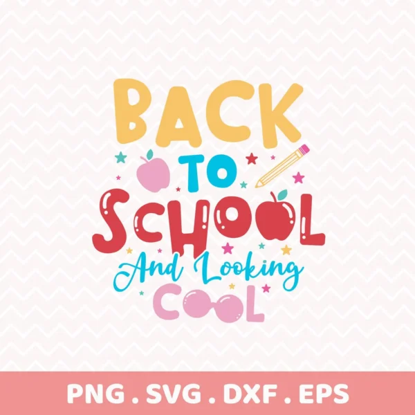 Back To School Cricut" design for a vinyl decal on a student's water bottle.