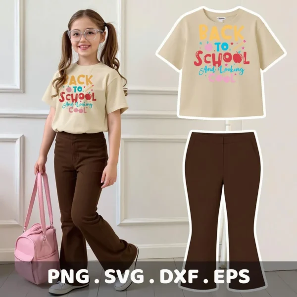 Back To School Cricut" design for a student t-shirt vinyl decal.