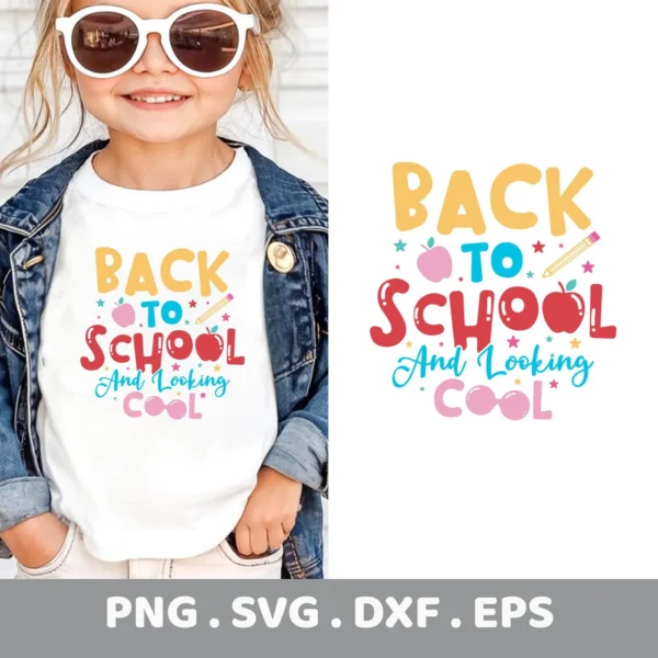 Back To School Cricut" design for a child's t-shirt vinyl cut.