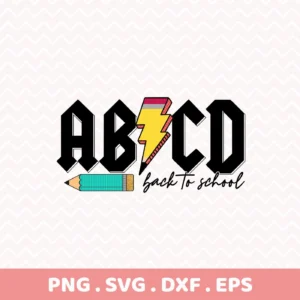 Rock and roll alphabet "Back To School Cricut" SVG for vinyl cutting classroom decor.