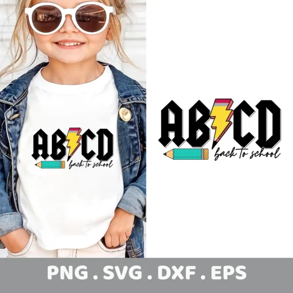 Back To School Cricut alphabet SVG for a rock and roll themed teacher gift vinyl decal.