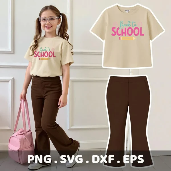 Back To School" quote SVG design for a Cricut t-shirt vinyl decal.