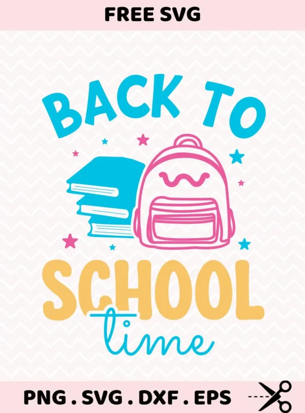 Back To School Cricut" design for vinyl cutting: backpack and books for teacher gifts.