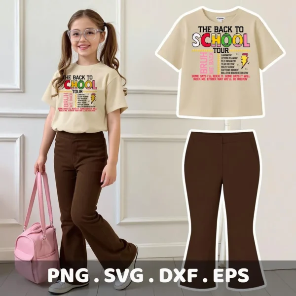 Back To School Cricut" design for a teacher appreciation t-shirt iron-on.