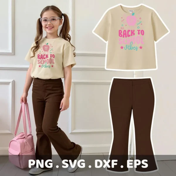 Back To School Cricut apple design for teacher apparel as a cut file for vinyl decals.